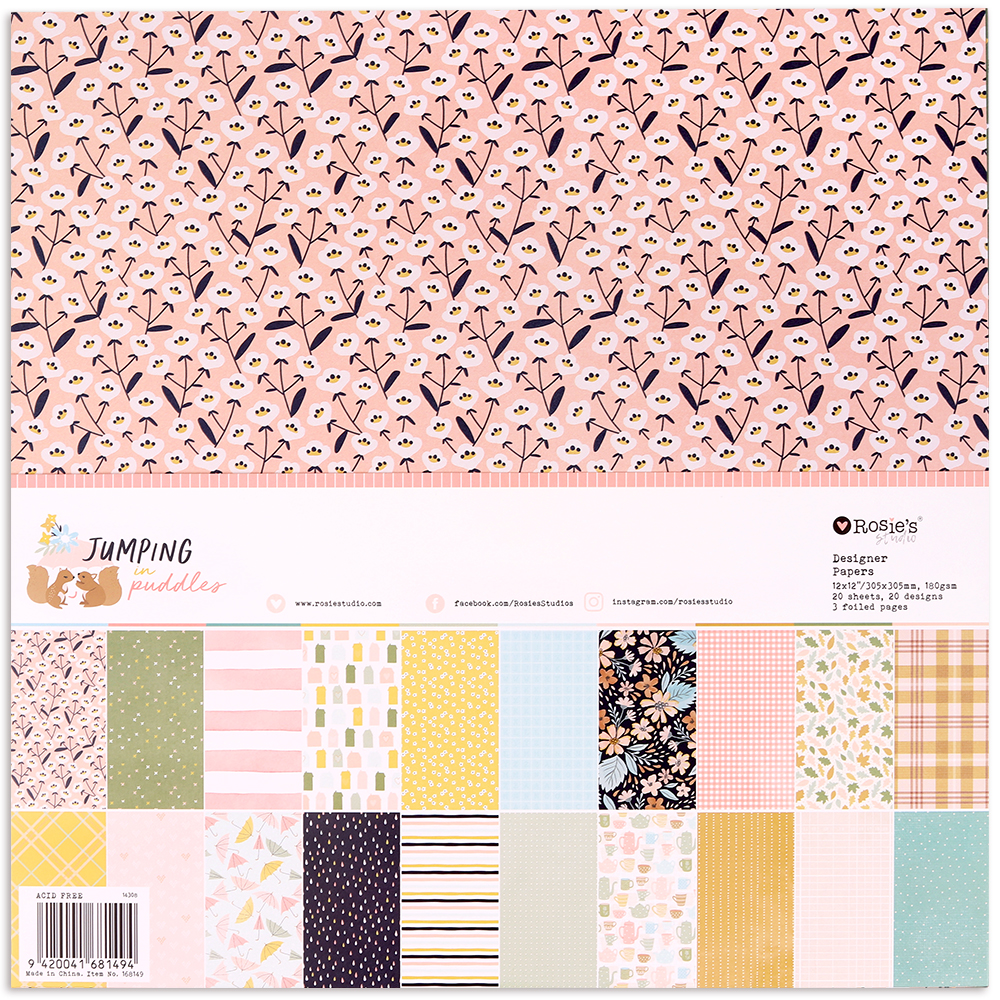 Jumping In Puddles 12x12 Designer Paper Pack 20 sheet - Rosie's